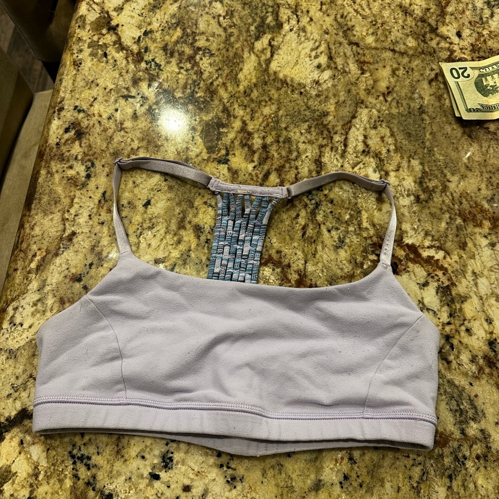 Lululemon Athletica Light Purple Sports Bra with Patterned Back